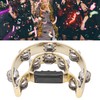 Double Row Hand Tambourine Metal Tambourine with Plating Bells Percussion