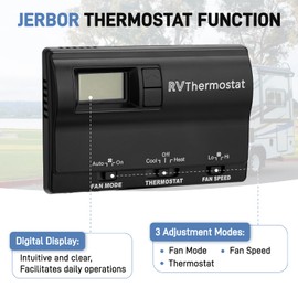 JERBOR Digital Thermostat Replacement for Heat Cool T-Stat Wall Thermostat, RV Thermostat Compatible for Coleman 83303362 with Instruction Manual