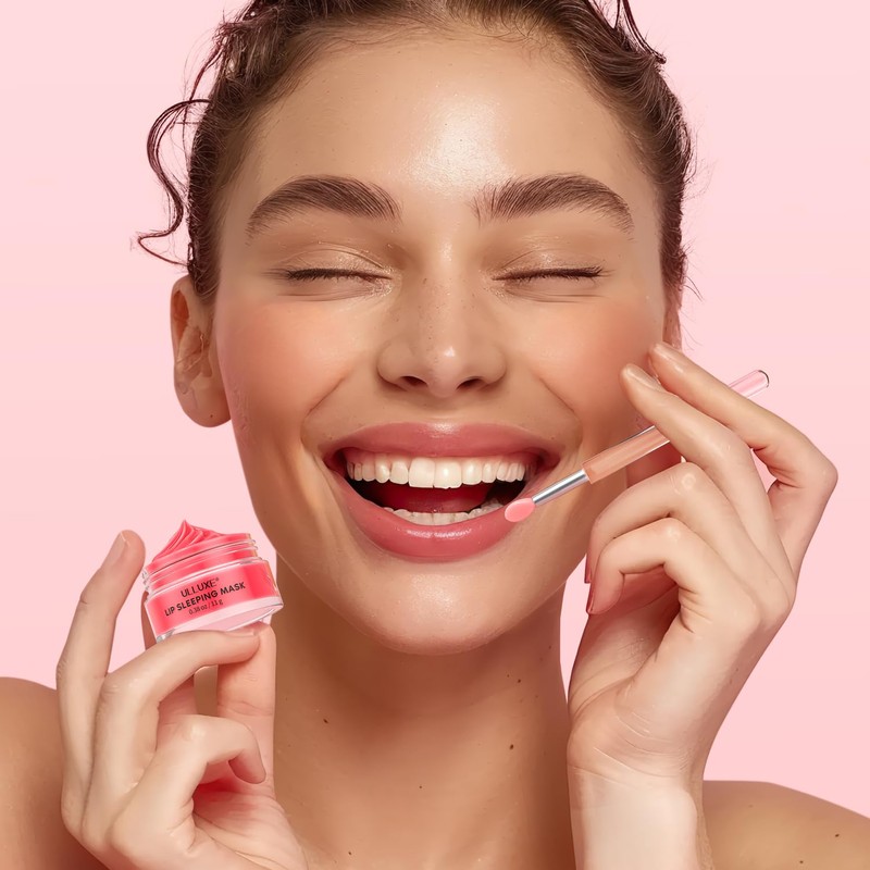 Lip Mask Set 4 Pcs, Overnight Lip Sleeping Mask with