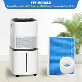 12-Pack Replacement Filters Compatible with LEVOIT Superior 6000S Smart Evaporative Humidifier + 6-Pack Top Fill Humidifier Replacement Filters Compatible with LEVOIT Humidifiers