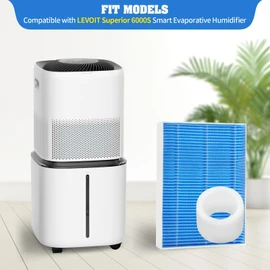 12-Pack Replacement Filters Compatible with LEVOIT Superior 6000S Smart Evaporative Humidifier + 6-Pack Top Fill Humidifier Replacement Filters Compatible with LEVOIT Humidifiers