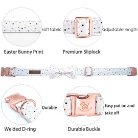 Elegant littel tail Dog Collar, Dog Collar with Bow Tie, Girl or Boy Dog Collars Pet Gift Cute Dog Bow Adjustable Dog Collars for Large Dogs