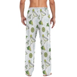 GPLYFBU Margarita Men's Pajama, Faux Cotton With Pockets Drawstring, Sleep Lounge Pants X-Large