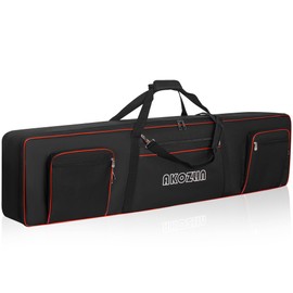 AKOZLIN 88 Keys Electric Piano Keyboard Gig Bag with Adjustable Straps and 5-Pocket for Keyboard Accessaries,Slim 88 Key Keyboard Case Interior:54.1"x13.18"x6.69"
