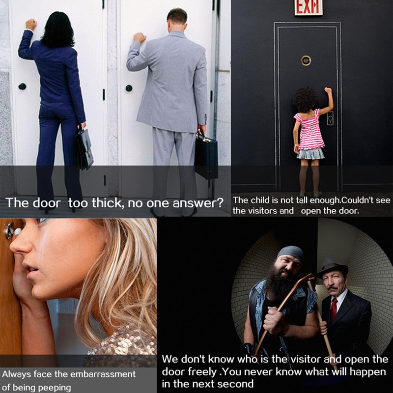 720P Peephole Viewer Door Camera 4.3 Inch Screen 145 Wide