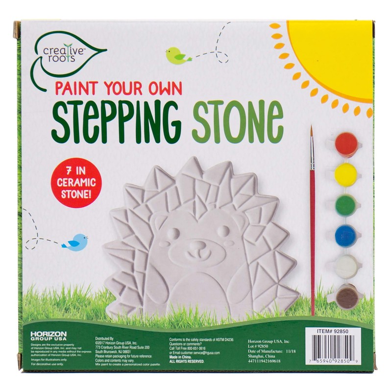 Creative Roots Mosaic Hedgehog Stepping Stone, Includes 7-Inch Ceramic Stone