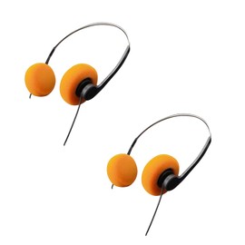 Retro Lightweight Earphones,Over-Ear Headphone,Vintage Feelings Underwire Headphones,Hi-Fi Stereo Earphone Headset,Headphone,for Most Mobile Phones Playback Pevices Headphones (2Pcs Orange)