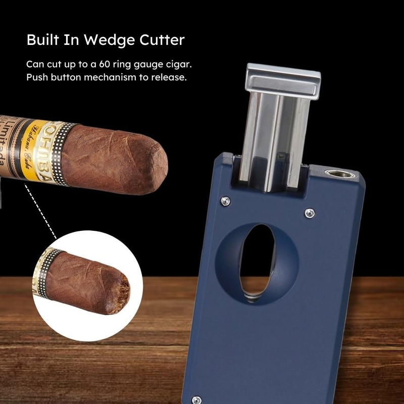 Caseti Urban Single Torch Flame Lighter, Built in Cutter, Built
