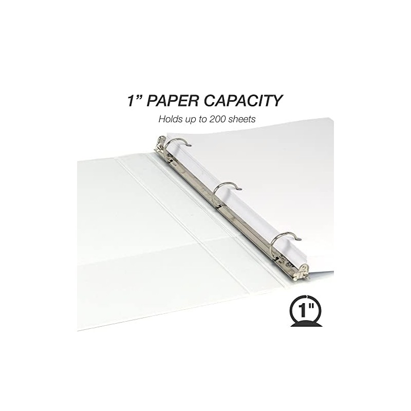 Samsill 1 Inch 3 Ring Binders, Made in USA, Economy