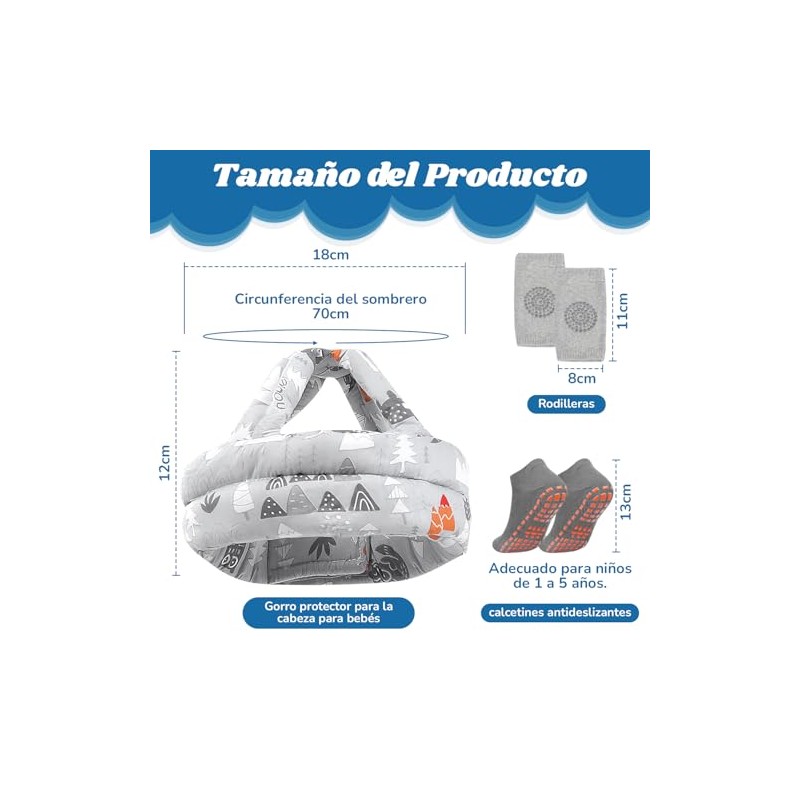 Casco para Niños Antigolpes, Casco Protector de Cabeza para Proteger