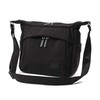 Mustache BAT-4071 Unisex Shoulder Bag, Polyester x Cowhide Leather, Black