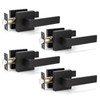 KNOBWELL 4 Pack Contemporary Square Door Handle Passage, Black Door