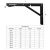 Toirxarn 20" Heavy Duty Black Folding Shelf Brackets - Steel