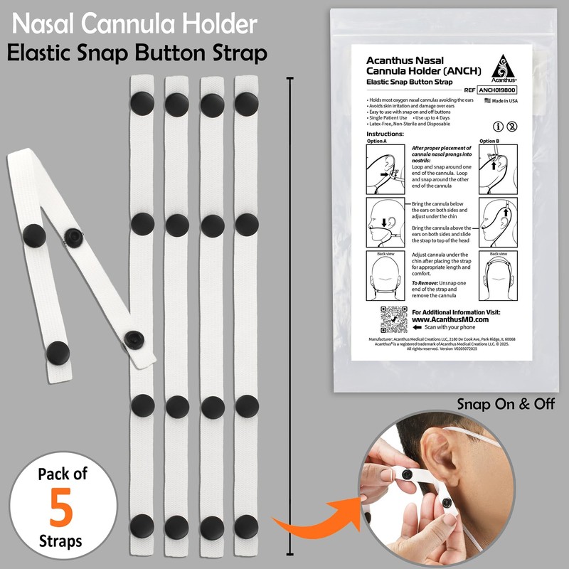 Acanthus - Nasal Cannula Holder - Adjustable Oxygen Tube Holder