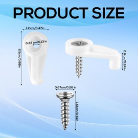 80pcs Storm Window Clips, Glass Door Holder with Metal Screws Screen Retainer Clips Fixing Hardware Kit Windproof Fasteners for Windows Doors Cabinets Panels (White)