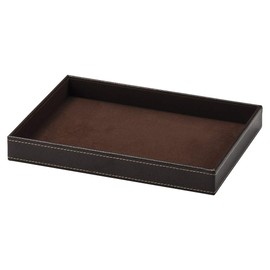 Chidorisangyou HT0006 Basket, Brown, 13.0 x 9.4 x 1.6 inches (33 x 24 x 4 cm), PVC Amenity Tray