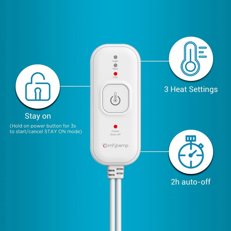 Comfytemp Weighted Heating Pad for Back & Cramps, 2.2lb Electric