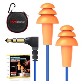 Powblubud Ear Plug Headphones for Work, Work Safety Earbuds | Noise Reducing Sweatproof Hidden in-Ear Headphones, Isolating Earplugs, OSHA Compliant Hearing Protection for Industrial Construction
