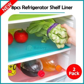 Fenzer 2X 8Pcs Refrigerator Fridge Liner Mats Shelf Spill Waterproof Drawer Covers Pads