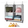 WM Organizador Colgante Closet Armario 4 Cubos Y Barra Metalica