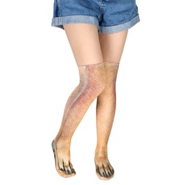 FreeNFond Funny Socks Animal Paw Knee Tube Party Stockings Gag Gifts for Christmas White Elephant Gift Exchange