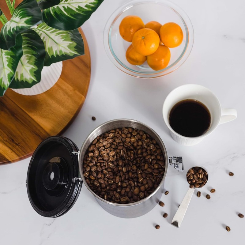 CafetastiQ Coffee Canister – Airtight Stainless Steel Storage Container with