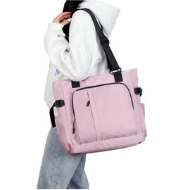 Tote Bag Mujer,Bolsas Totes para Mujer con Cierre, Bolso de Lona Multibolsillos con Cremallera,Bolsa de Mujer de Gran Capacidad Adecuada para Viajes Compras Trabajo, Rose