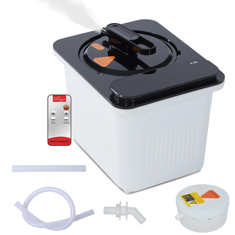 amocane Sauna Steamer Pot, 4L 1400W Portable Steam Generator Spa