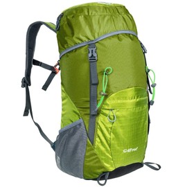 G4Free 40L Lightweight Foldable Hiking Backpack Travel Camping Trekking Daypack for Men Women (Yellow/Green)
