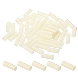 PATIKIL 5.2mm ID x 9mm OD x 25mm L Round Spacers Washers, 50 Pack ABS Plastic Standoff Gaskets for M5 Hardware Screws Bolts for 3D Printer Electrical Outlet, Beige