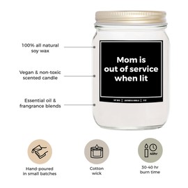 You Nique Designs Funny Mom Candles Gifts for Mom Candle Scented 8oz, Gifts for Mother - Mama Presents from Son, from Daughter - Funny Moms Candle Gift Ideas (Mahogany Teakwood)