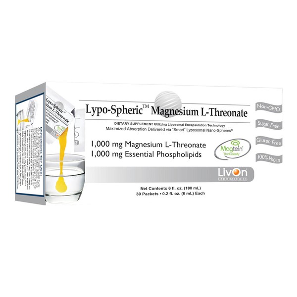 LivOn Laboratories Lypo-Spheric Magnesium L-Threonate - 30 sachets