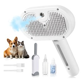 3 En 1 Cepillo Vapor Perros Y Gatos Peine Para Mascota Kit