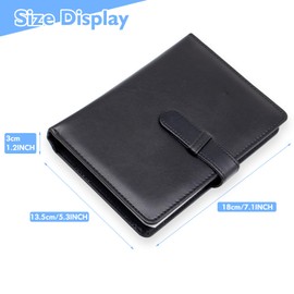Photo Album 4x6 Photos - 68 Pockets Small Mini Capacity Premium Vegan Leather Cover Book, Portable Wallet Photo Album for Boys Girls Birthday Wedding (Black)