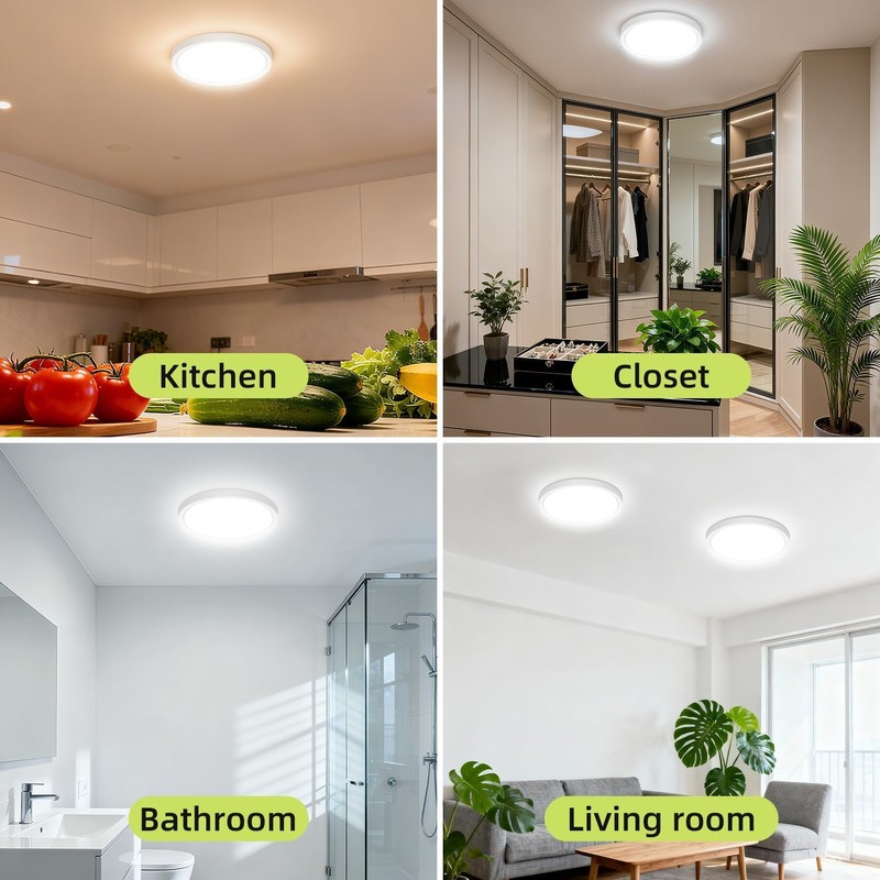 hepside Flush Mount Ceiling Light,15W 1800LM Ceiling Light Fixture,3000K/3500K/4000K/5000K/6500K Color