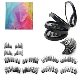BASEMMAHER Reusable Dual Magnetic Eyelashes No Eyeliner or Glue Needed 3D Magnetic lashes without Eyeliner False Eyelashes Natural Look Soft Fake Lashes Extension Set with 3 Styles