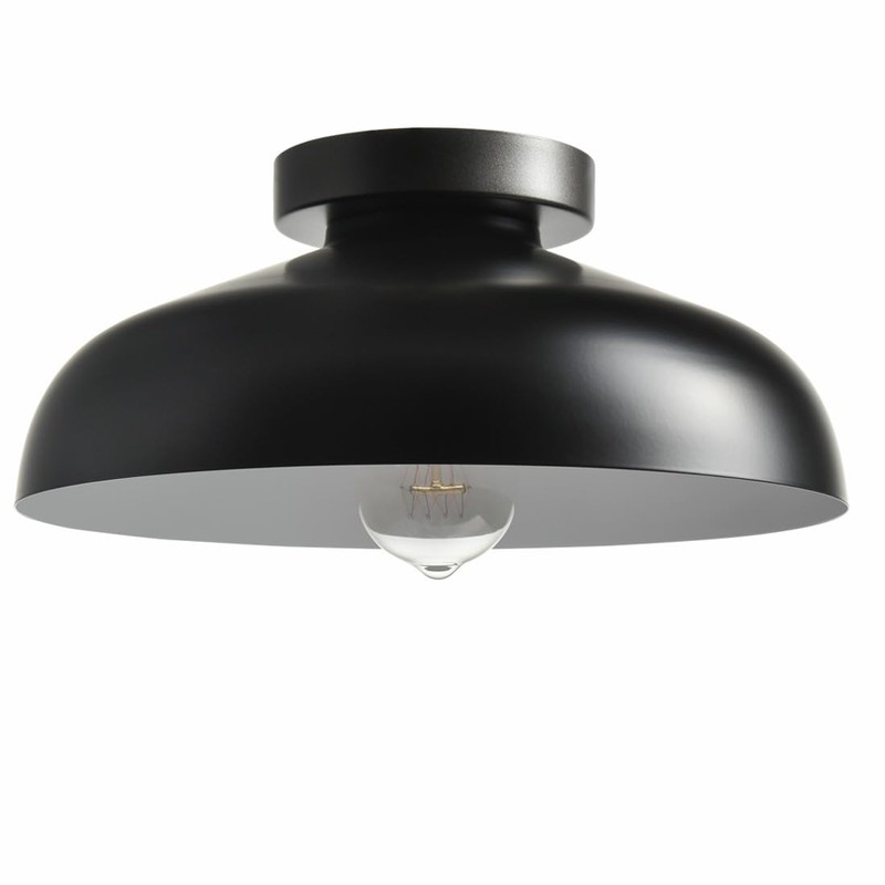 DIRYZON 12-Inch Industrial Ceiling Light Fixture,Black Bedroom Ceiling Light,Metal Ceiling
