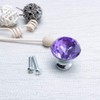 sourcing map 6pcs Crystal Knobs Aluminum Alloy Base Round Shaped