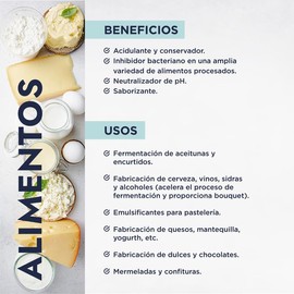 Hebbe - Ácido Láctico, Exfoliante y Regulador de pH para Cosméticos, 1000 g