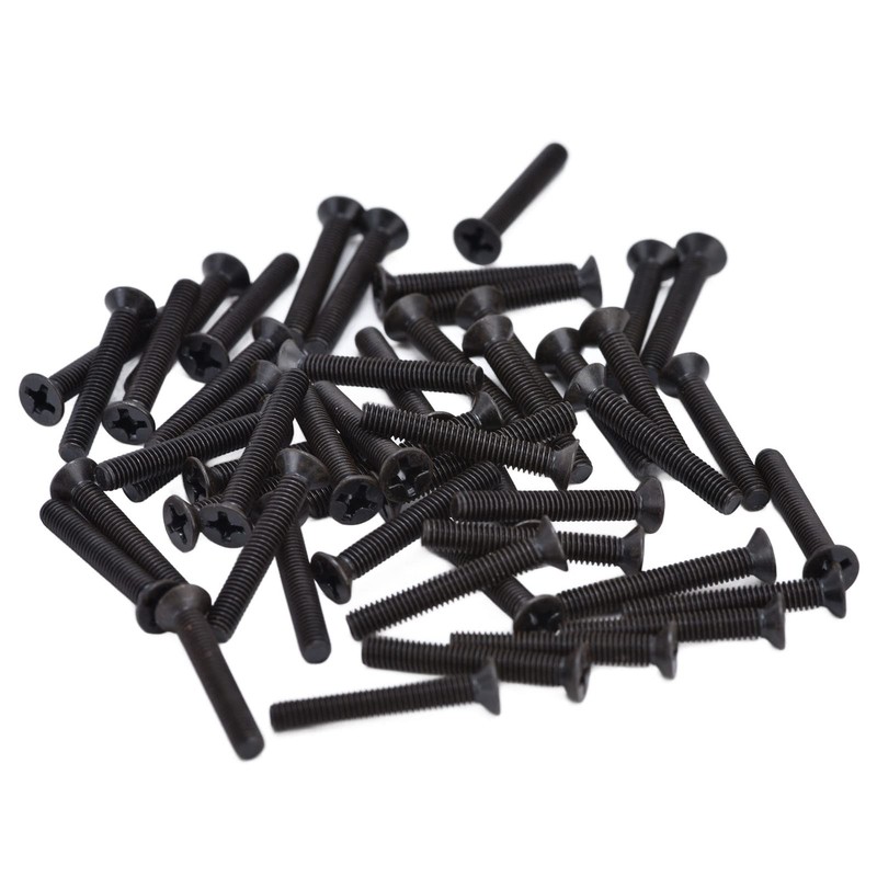 Pack of 50 M3 Countersunk Screws DIN 965 Black Galvanised