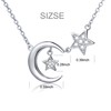 Ladytree S925 Sterling Silver Bling CZ Crescent Moon Star Jewelry