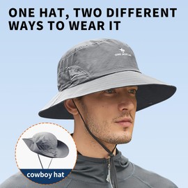 TACTICAL BIRD UPF 50 Boonie Hat -Sun Protection Cap, Fishing Hat, Beach & Hiking Hat, Paddling, Rowing, Kayaking Hat for Men Black