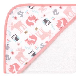 Hudson Baby Unisex Baby Cotton Rich Hooded Towels, Pink Fox, One Size