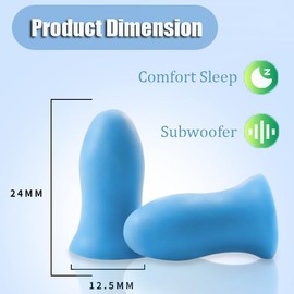 5 Pairs Ultra Soft Foam Ear Plugs for Sleep - Streamline arc Design, 36dB Highest NRR, Comfortable Ear Plugs for Snoring, Travel, Concerts, Studying, Loud Noise, Work - Blue