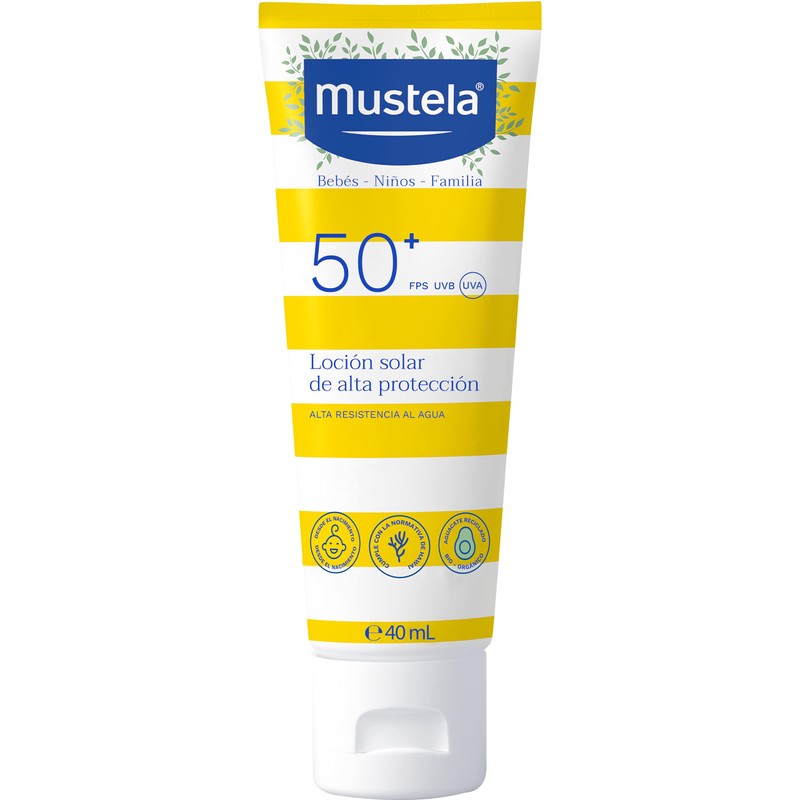 Mustela Loción Solar De Alta Protección FPS 50+, 40ml