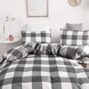 GETIANN Plaid Duvet Cover Set Queen Comforter Cover Set Full