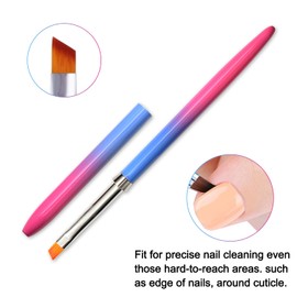 SILPECWEE 1pc Kolinsky Angled Nail Brushes, Cleaning Polish Mistake, Builder Gel, Acrylic Remover & Design Pen, Nail Clean Up Brush Nail Art Brushes Manicure Brushes Tools