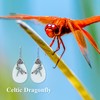 Pendientes de plata de ley con diseño de libélula celta,