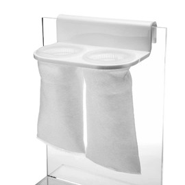Aquarium Filter Bag Bracket Fish Tank Double Hole Filter Socks Holder Acrylic Filter Bag Support White