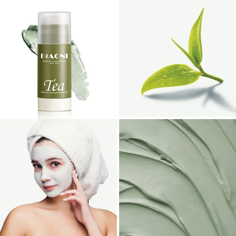La Máscara De Té Verde Se Adhiere A Los Puntos